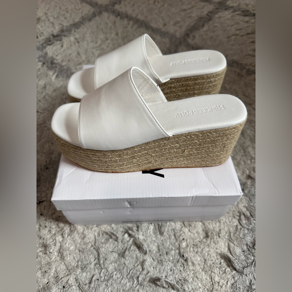 Arton Espadrille Platform Sandals White Princess Polly